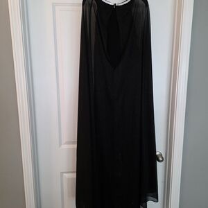 R&M Richards Black Maxi Dress with Silver Trim